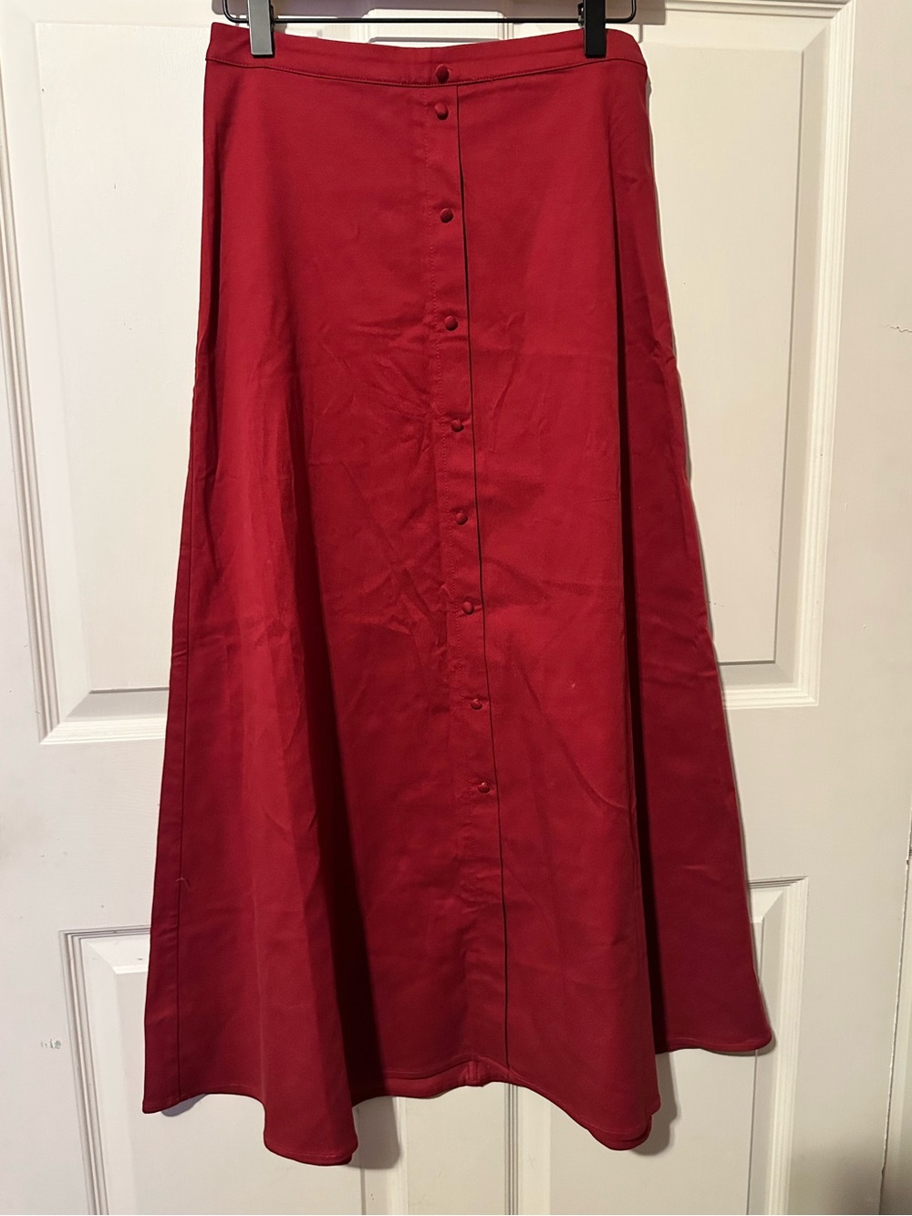 Mango | Skirt | Mango Red/Rust Faux Button-Front Maxi Skirt